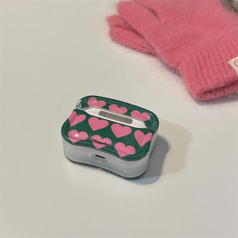 Korea Ins Cartoon Love Heart IMD Case for AirPods 1 2 Pro 2nd Cases Cute Fashion Girl Cover for Apple AirPods 3 Earphone Cases