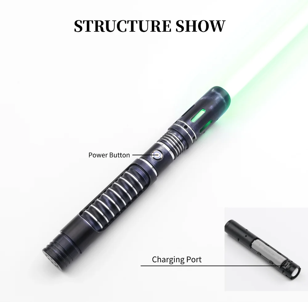 TXQSABER RGB VOID Smooth Pixel Lightsaber 12 Light Colors and 16 Sets Soundfonts Metal Hilt PC Blade Kid Xmas Toys Sword