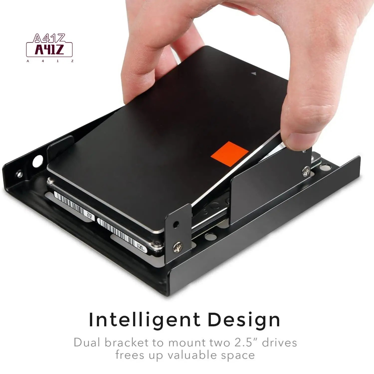 A41Z-2 Bay 2.5 To 3.5 Inch External HDD SSD Metal Mounting Kit Hard Drive Adapter Bracket With SATA Data Power Cables &Screws
