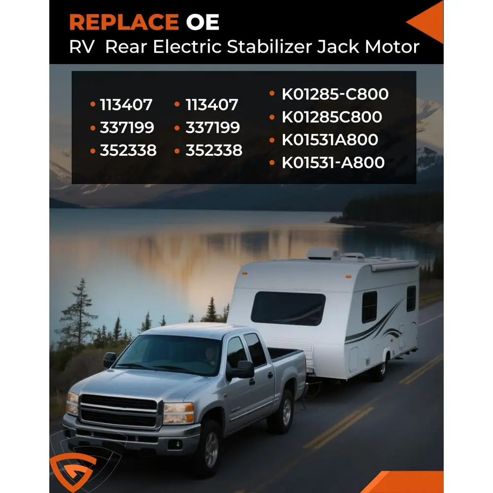 محرك المقبس الكهربائي الخلفي RV متوافق مع Lippert 337199، 113407، 352338، 138445، 369774، 298707، 178562، 162307، Camper Stabi