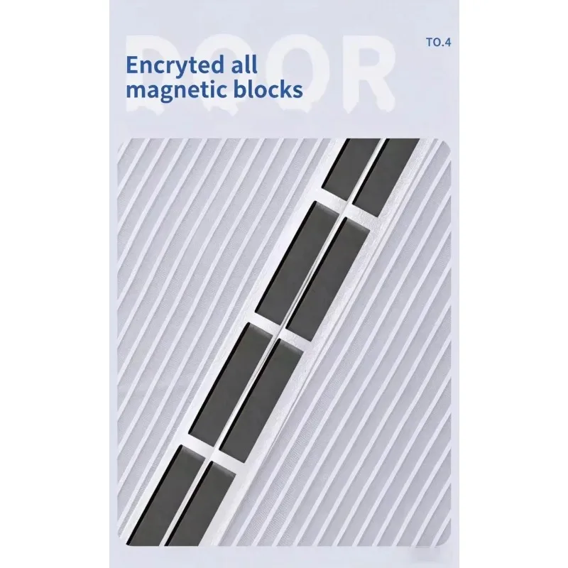 Left Side Opening Diamond Mesh Mosquito Proof Door Screen, Magnetic Door Curtain, Fashionable, White, No Punching Required