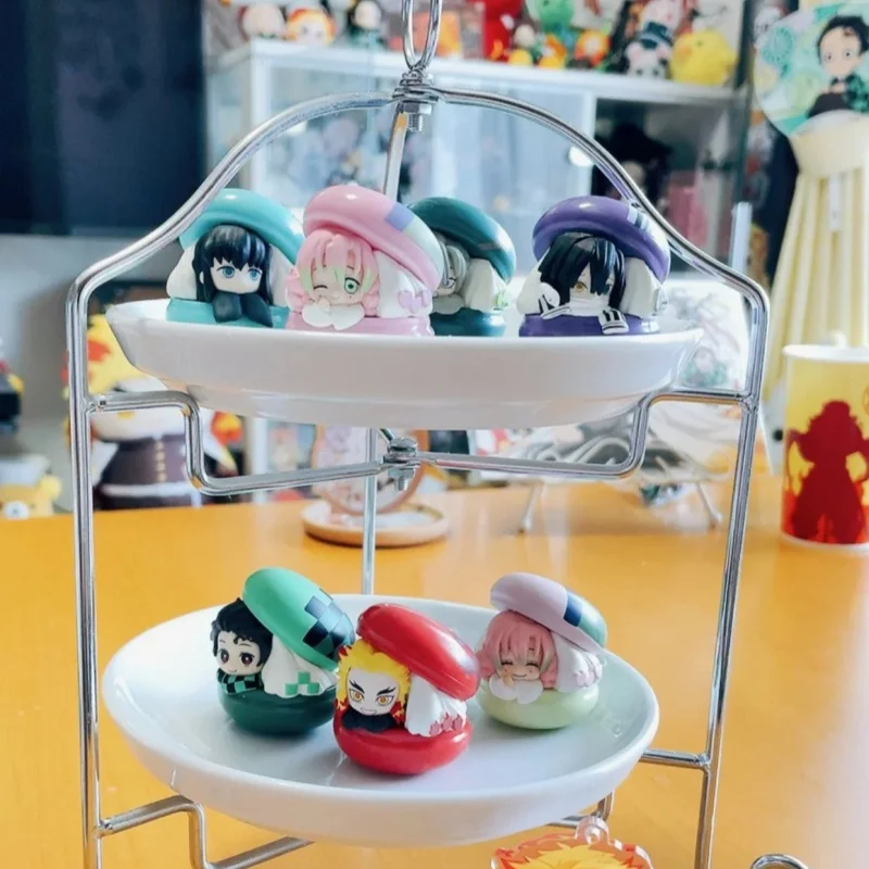 

BANDAI Capsule Action Anime Demon Slayer Kimetsu No Yaiba Tokitou Muichirou Kyoujurou Mitsuri Obanai Sanemi Macaron Figures Toys