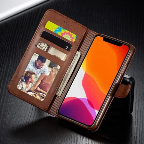 Кожаный чехол-кошелек для iPhone с карманом для карт — фото товара
