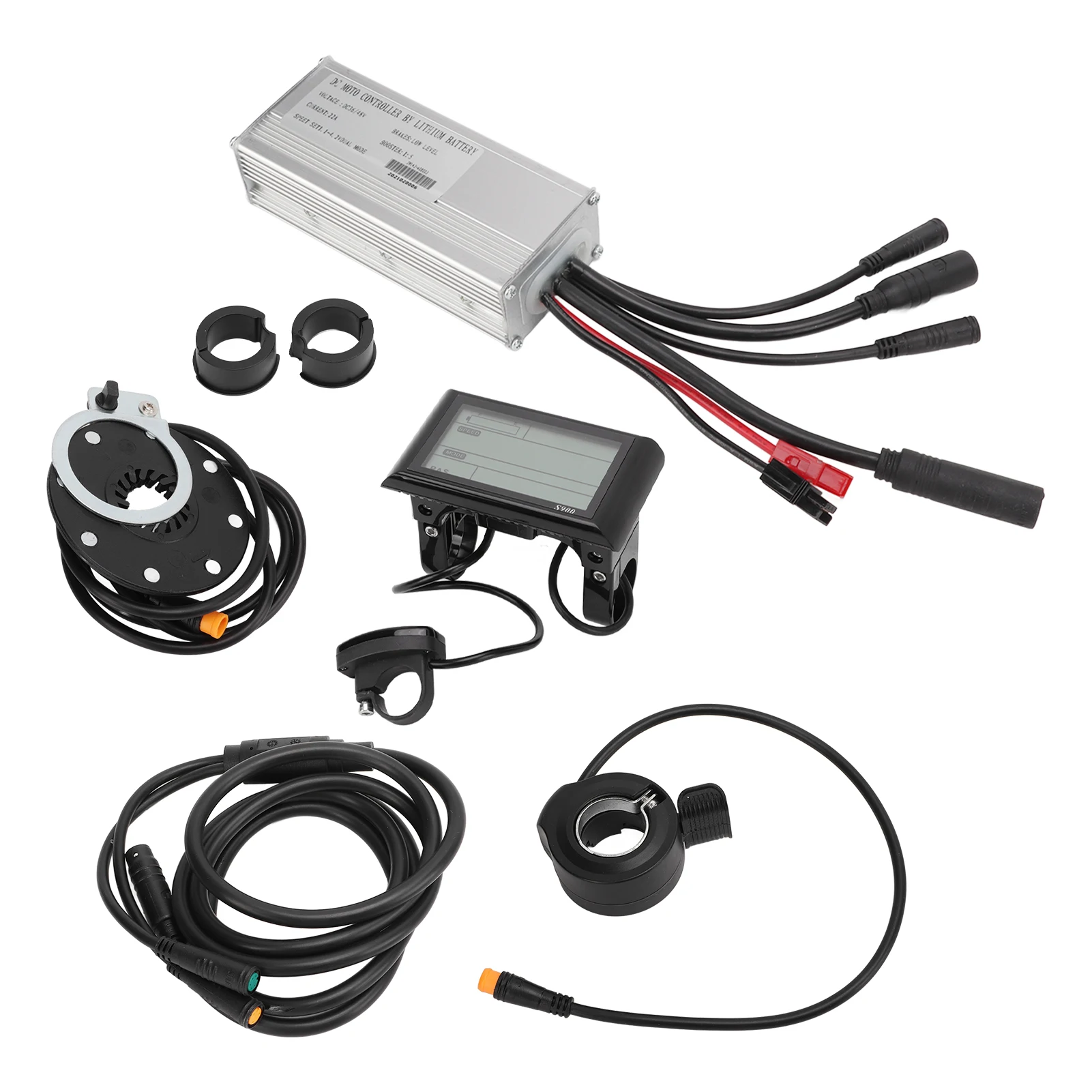 Electric Bike Motor Controller 36V 48V 22A Speed Controller with S900 Panel 1 to 2 Cable for 500W Motor