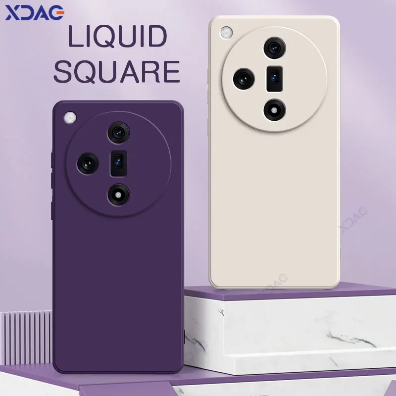

Luxury Case for OPPO Find X7 5G 360 Soft Mobile Phone Cover OPPOFindX7 FindX7 Original Square Liquid Silicone Double Liner Coque