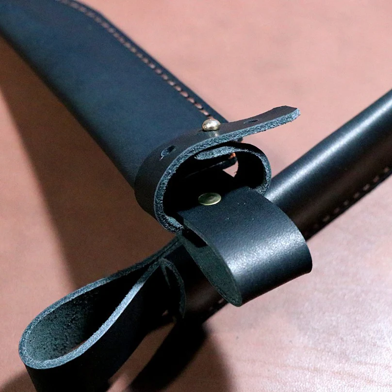 12 Sizes Genuine Cow Leather Material Inner Width 26MM Outdoor Straight Knife Scabbard Sheath Fixed Blade Protect Holder Pants image 2
