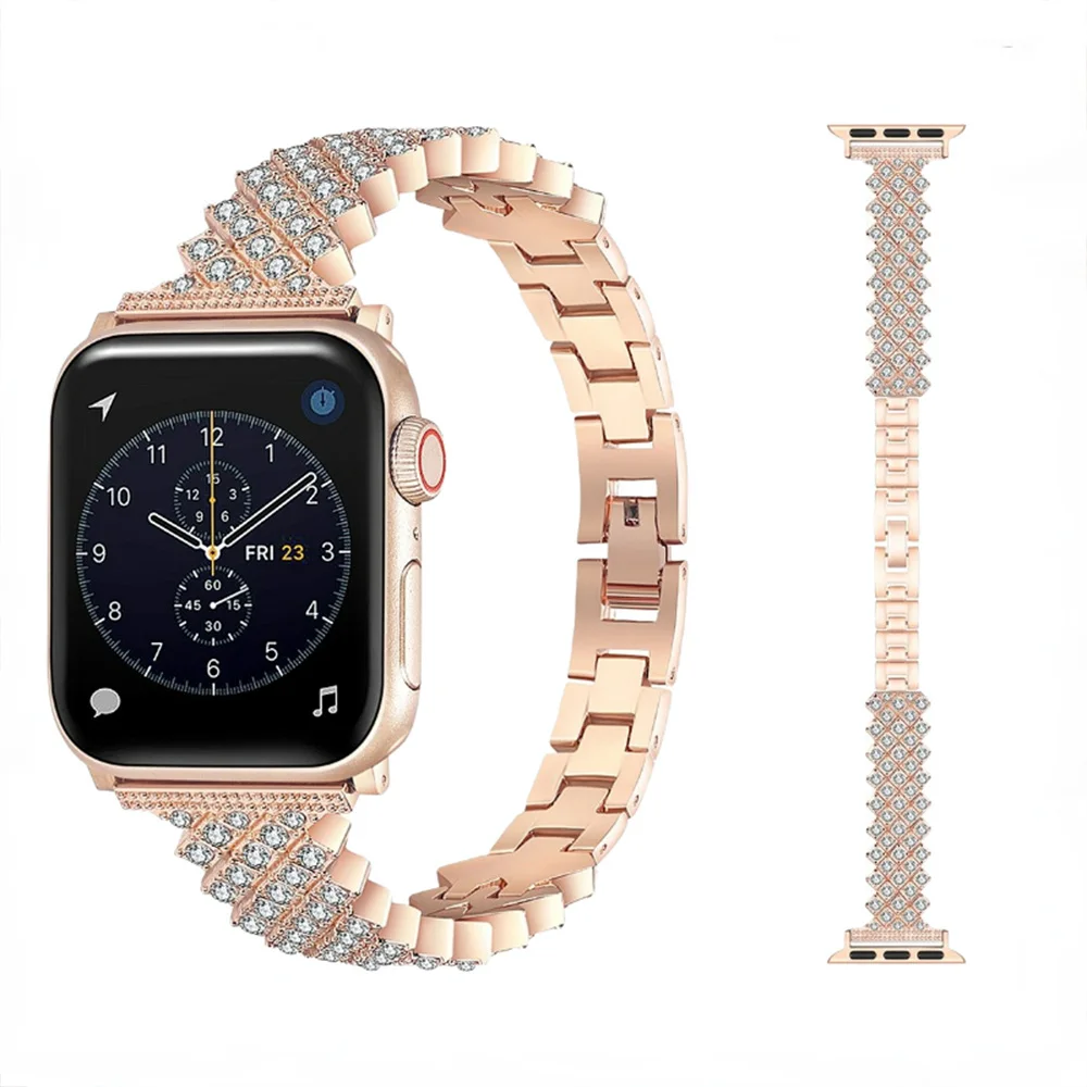 Diamond Bracelet For Apple Watch Band 44mm 40mm 45mm 41mm 42mm 38mm 49mm Metal wristband iWatch Series Ultra 8 7 6 5 4 3 SE Band
