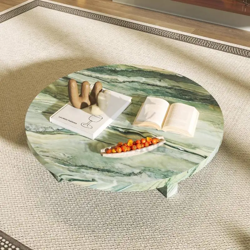 طاولة قهوة صغيرة برتقالية مستديرة على الطراز الأوروبي طاولة قهوة مركزية حديثة لتوفير المساحة أثاث صالون Meuble للمنزل