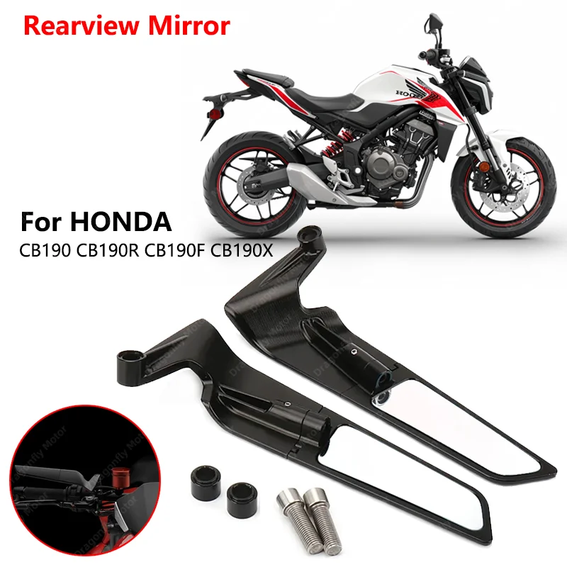 

Aluminum Rearview Mirror For HONDA CB190 CB190R CB190F CB190X Motorcycle Wing Mirrors Rearview Rotating NEW Rearview Side Mirror