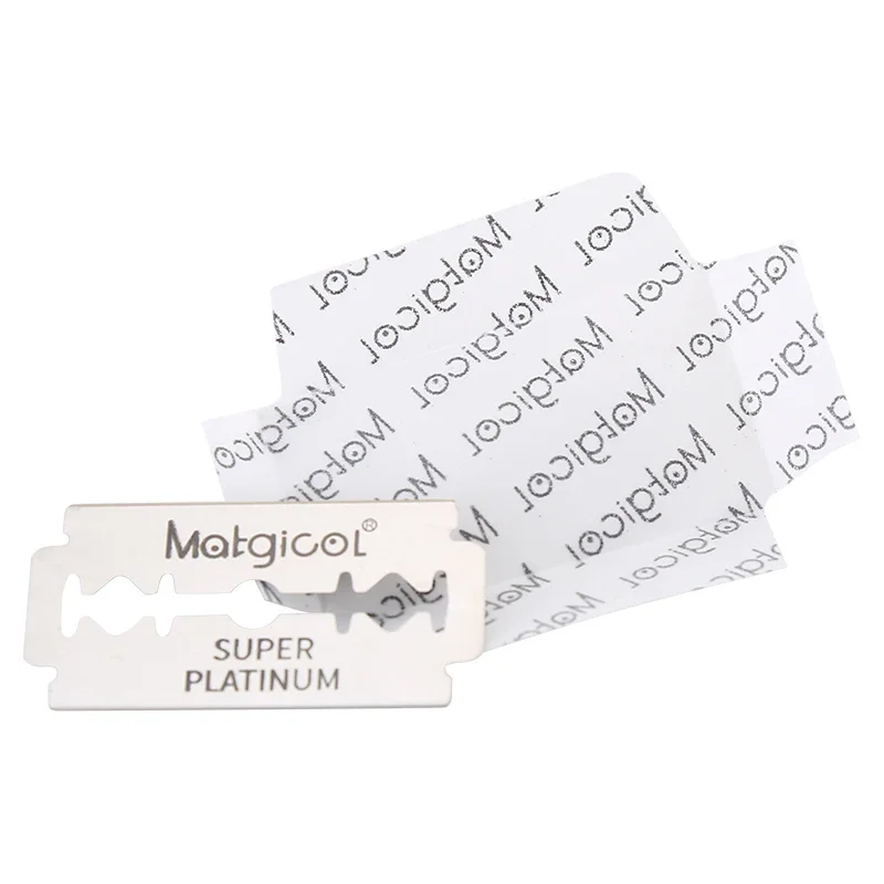 الجملة 20 قطعة شفرة حافة مزدوجة الفولاذ المقاوم للصدأ شفرات حلاقة آمنة حادة للغاية لحلاقة شفرة لسلامة الحلاقة اليدوية #6