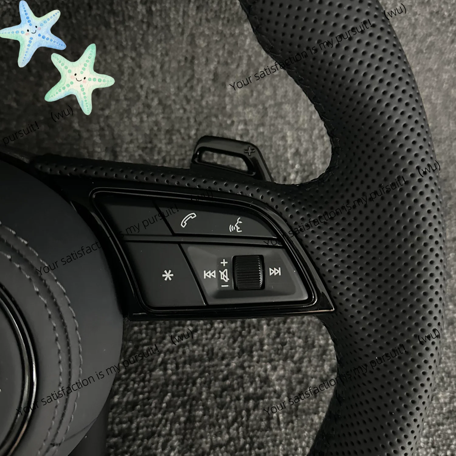 For Audi A1 / A3 / A4 / A5 / A6 / A7 / A8 / Q3 / Q5 / Q7 / Q8 / R8 / TT leather, suede steering wheel covers, horn covers