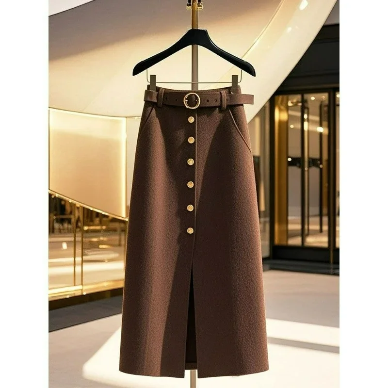 الخريف الشتاء الكورية نمط أنيق الراقية واحدة الصدر معطف قصير الاسترخاء بنطلون المألوف قطعتين مجموعة للنساء #5