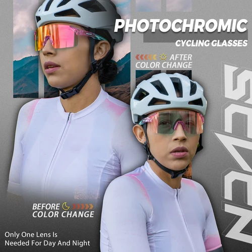 Imagen 2 del producto SCVCN gafas de sol fotocromáticas para ciclismo, lentes deportivas para bicicleta de montaña, UV400, para exteriores