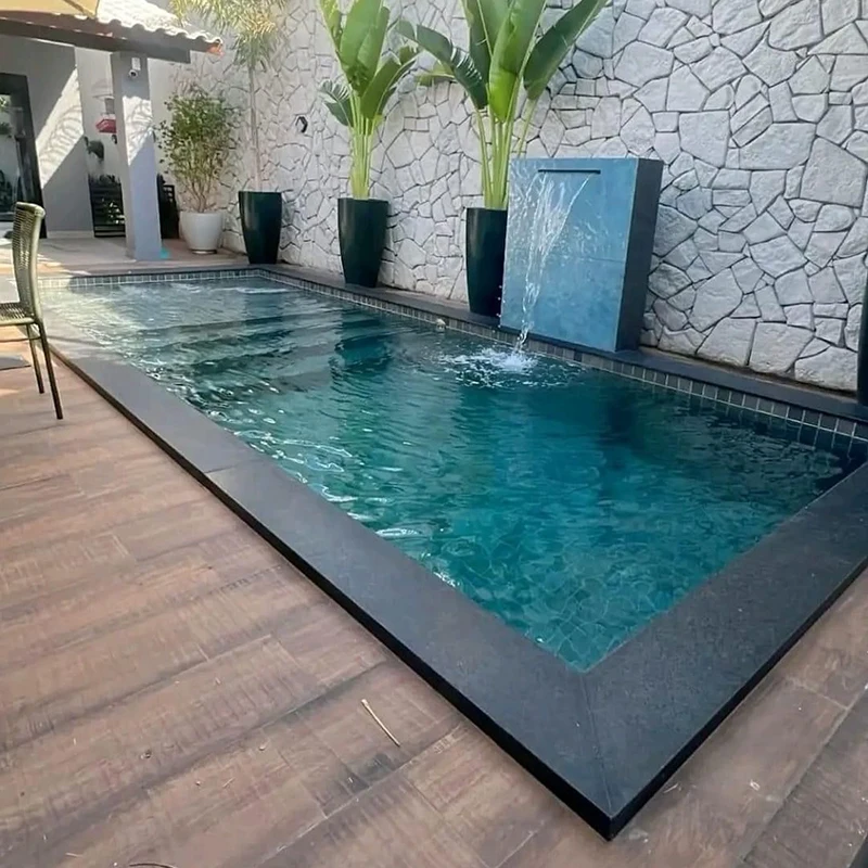 Luxury Villa Hotel Custom Modular Big Size Water Infinity Overflow Fountain Fiberglass in Ground Swimming Pool Outdoor