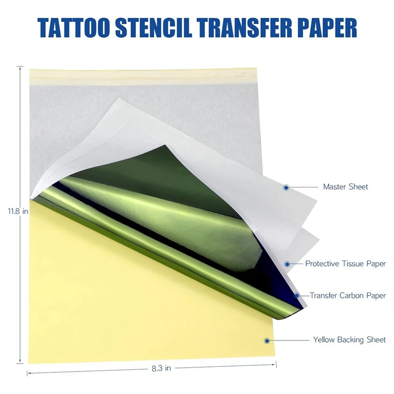 Tatuagem Stencil Paper, Papel De Transferência, Térmico, Tamanho A4, Tatuagem Impressora, 40 Folhas