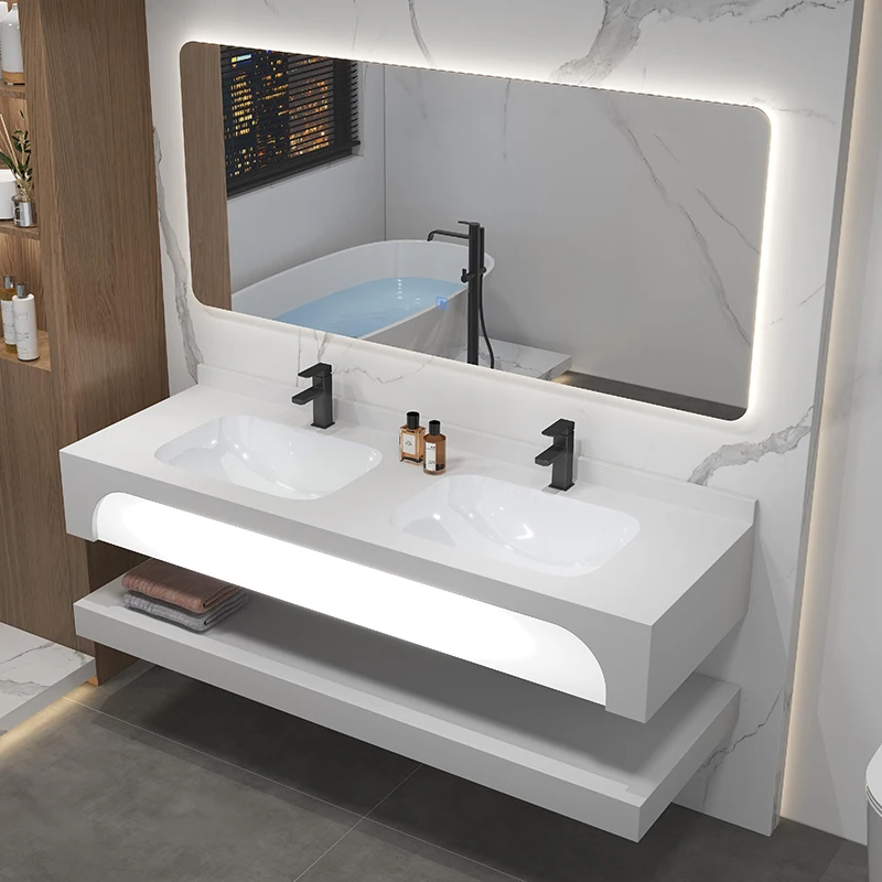Modern luxury hotel wholesale hand wash slate flagstone bathroom sink basin bathroom cabinet vanity
