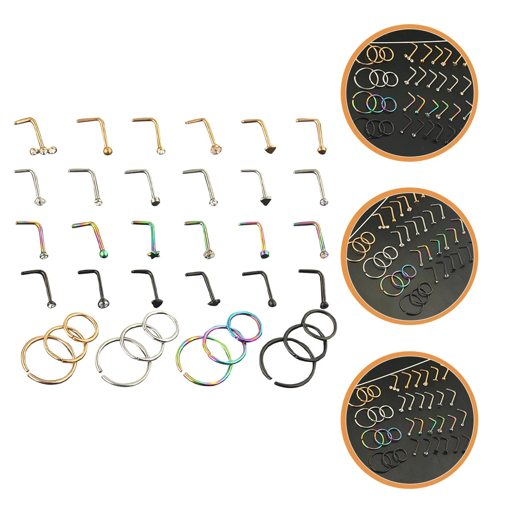 

1 set Stud Set Jewelry Steel Piercing Jewelry Cuffs For Women Nose Stud Women Nose Cuff Rings Adjustable Easy Wear Gifts
