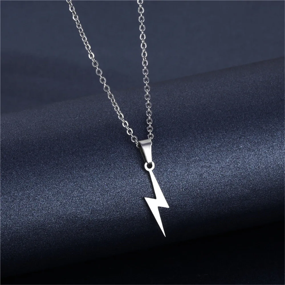 New Lightning Necklaces For Women Stainless Steel Long Chain Protection Choker Necklace Girlfriend Lover Gifts Pendants