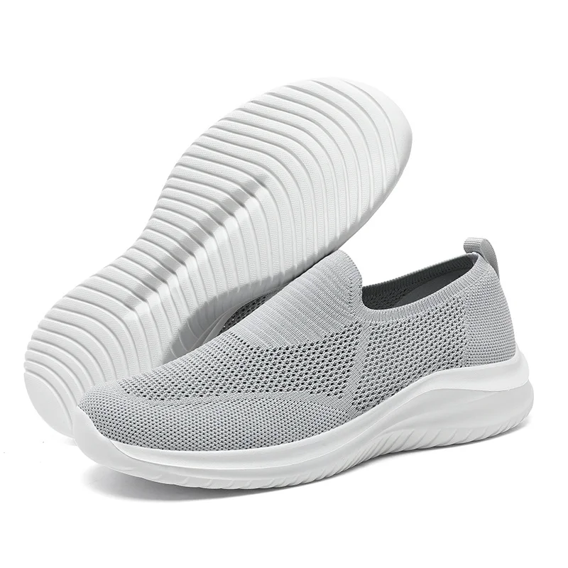 Men's Casual Sneakers Breathable Sock Walking Shoes Summer Mens Slip on Flat Shoes Male Loafers Lightweight Running Sneakers