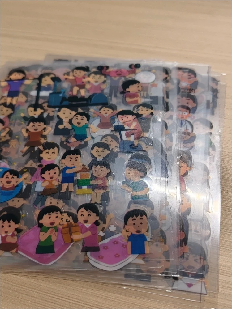 

12Pcs INS Kawaii Transparent Cartoon Stickers Japanese Style DIY Journal Student Stationery Decor