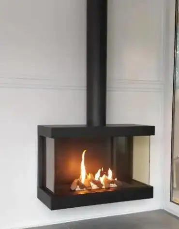 Indoor Insert Fireplace Gas Fireplace Eco-friendly Modern Apartment Premium Brushed Black or Silver