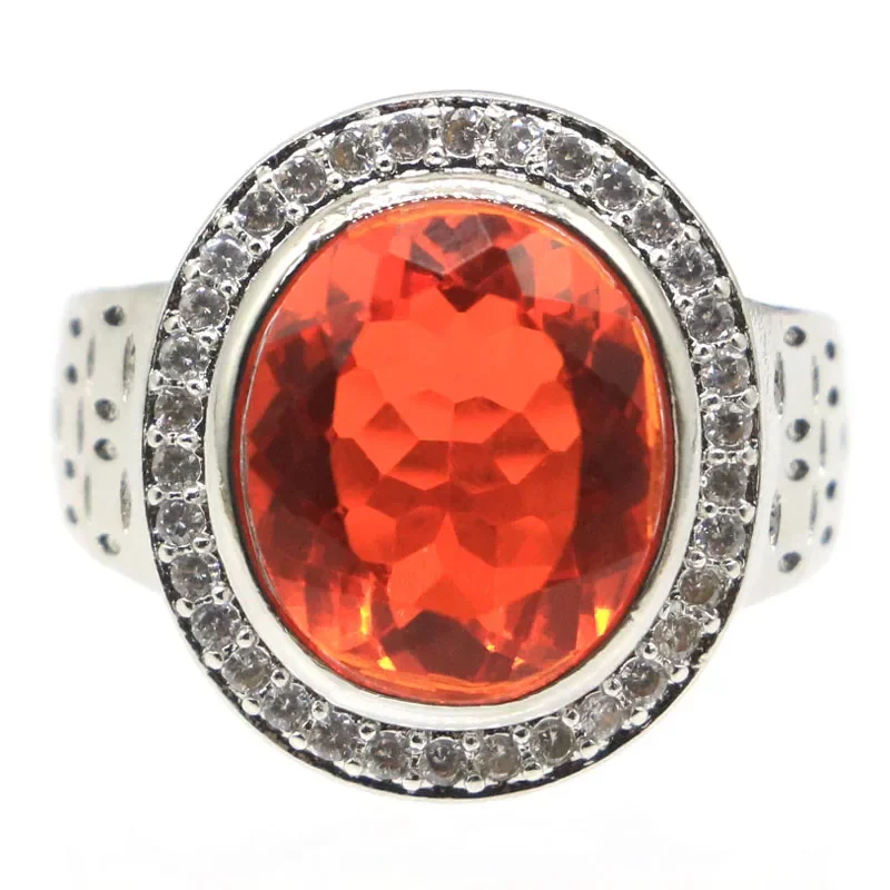 

5.8g Customized 925 SOLID STERLING SILVER Ring Alexandrite Topaz White Sapphire Pink Morganite Orange Garnet CZ Many Sizes 5-11