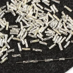 20g 0.4cm/0.65cm/1.2cm Uniform Long Tube Twist Tube Glass Beads for Jewelry Making Beads Accessories Necklace Bracelet