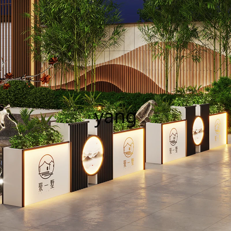 

LH New Chinese Style Flower Box Outdoor Sales Office Fence Partition Flower Bed Courtyard Landscape