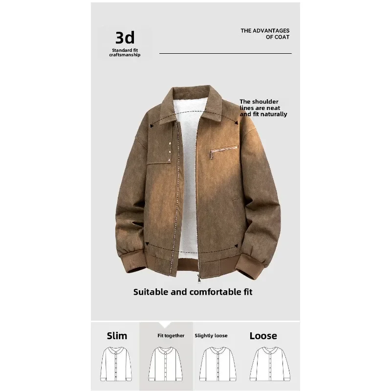 

Уличная куртка для бега, модное спортивное повседневное пальто с лацканами, мужская зимняя утолщенная теплая кожаная куртка в стиле ретро из искусственной кожи