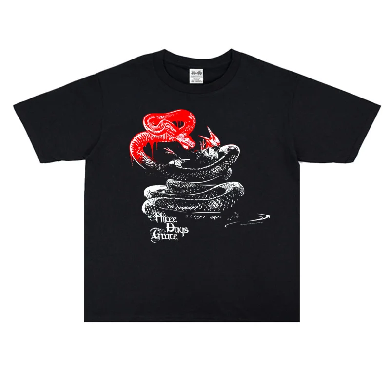 European-American Rock Extended-Warranty Three-Day Band Band Logo T-Shirt Short Sleeve Loose Fit for Both Men and Women