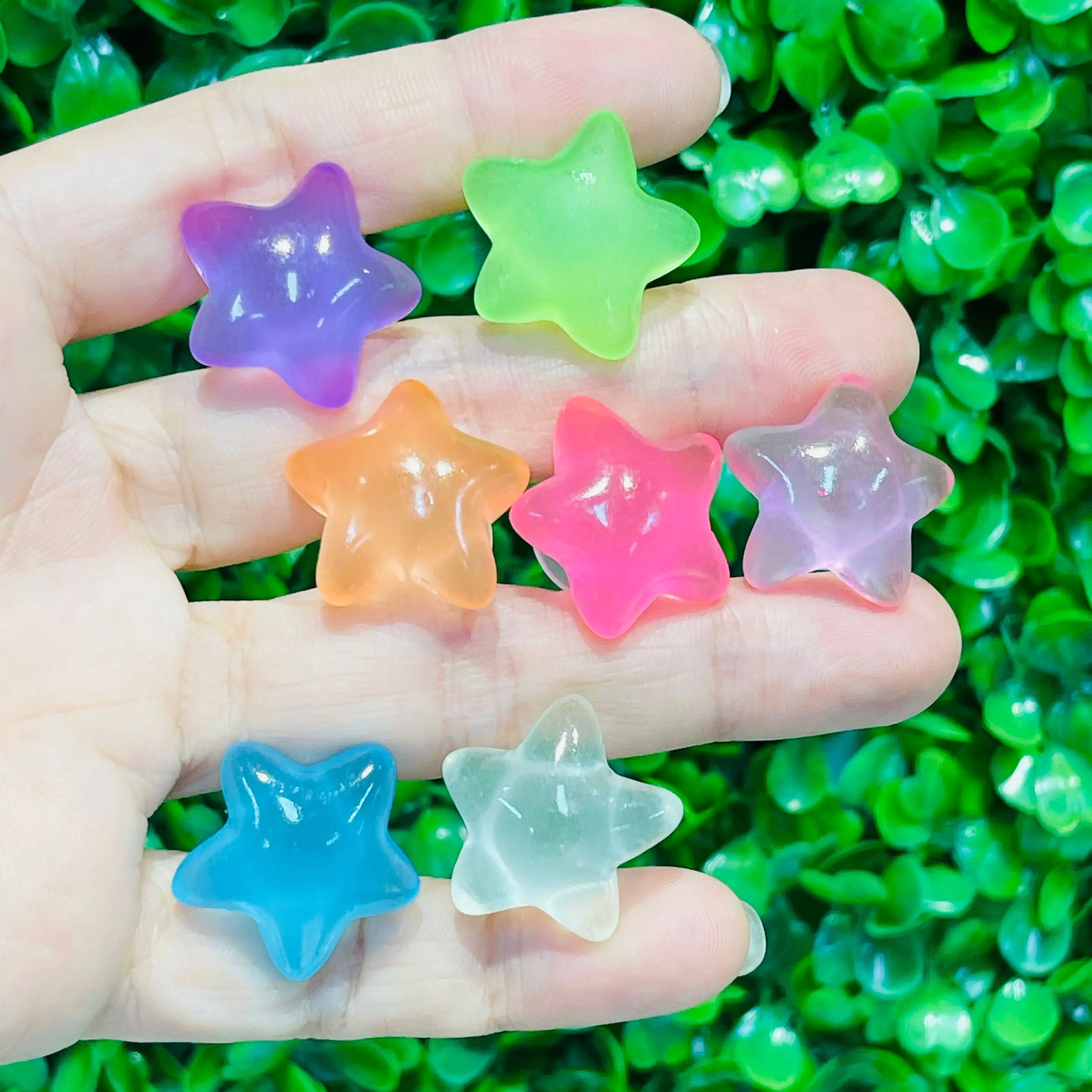 1-7Pcs Colorful Star Shoes Accessories Glow in the Dark Buckle Charms Boys Girls Resin Bracelet Decorations