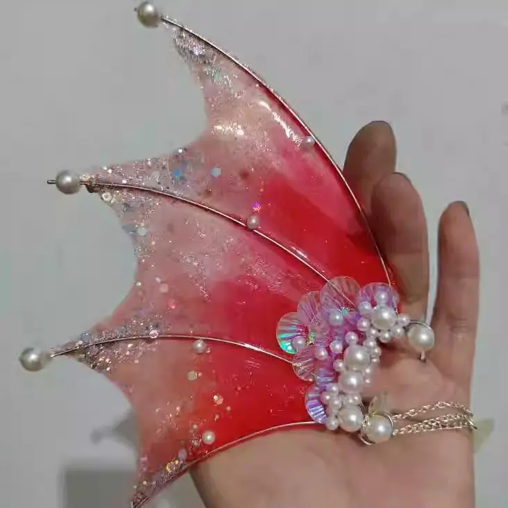 CALDO! COS Orecchie da Sirena Gradiente Orecchie di Squalo Copricapo Fata Mago Accessori per Capelli Orecchie di Squalo Sirena Puntelli Foto Puntelli Cosplay