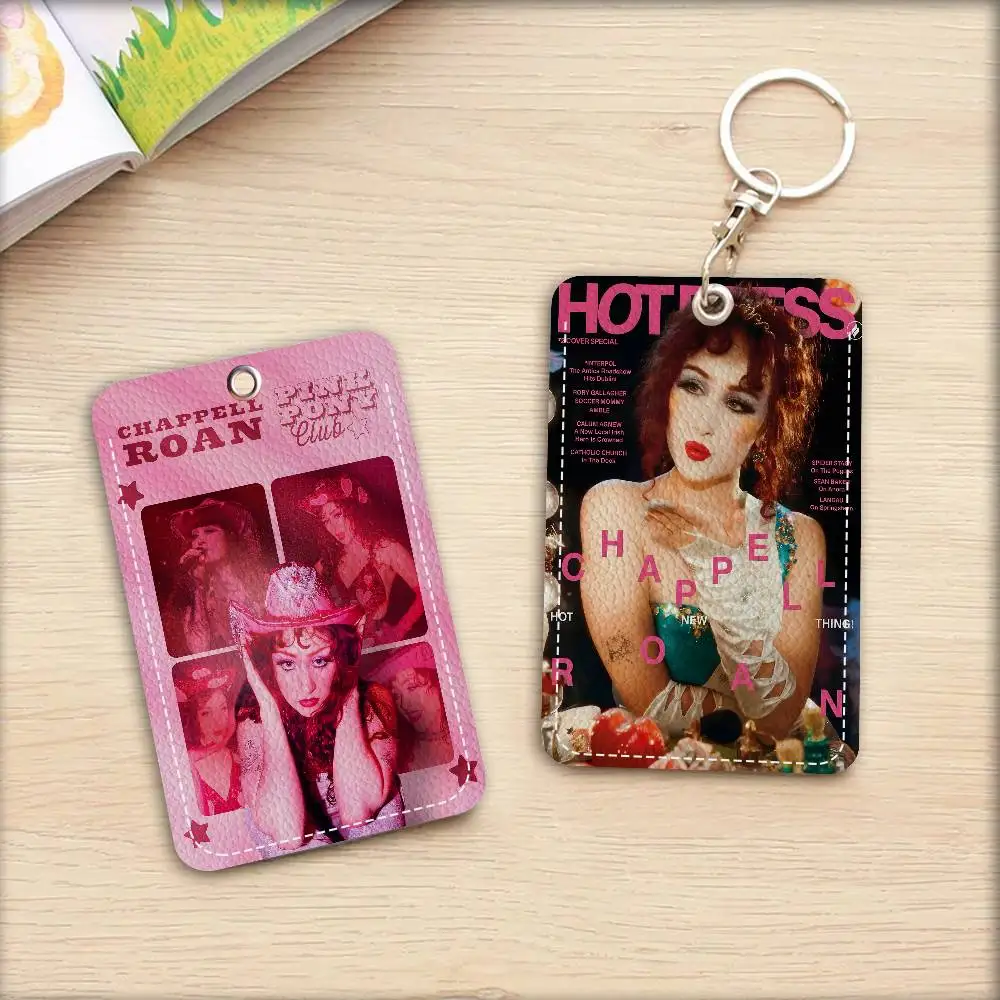 Singer C-Chappell R-Roan Style PU Access Card Holder with Keychain - Executive Protection for Bank card,Subway, Bus Card case