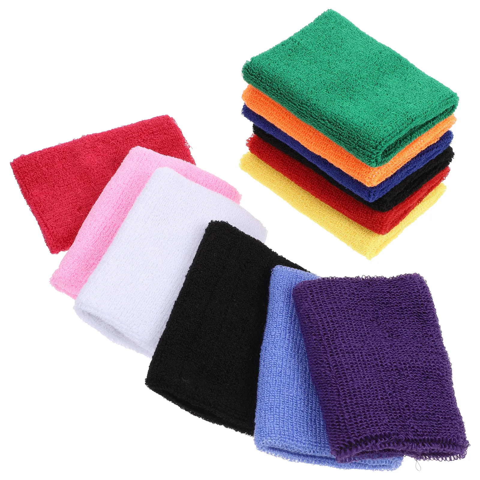 12pcs Wrist Sweatband Tennis Gym Support Brace Towel Band Wristband Sports Protector Volleyball Wrist Sweat Yoga 8x8cm Bracelet