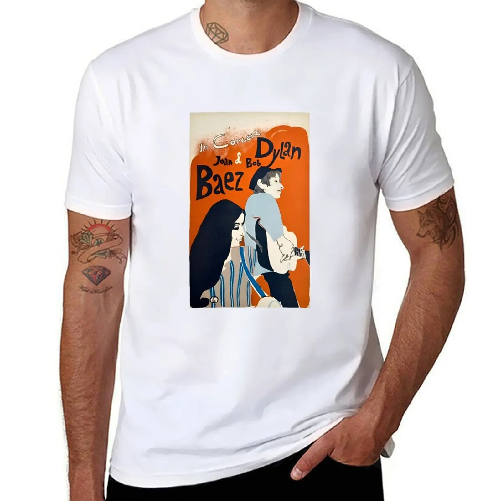 

Bob Dylan and Joan Baez 1965 Eric Von Schmidt T-Shirt printed t shirts for man t shirt for man 100 percent cotton T-Shirt