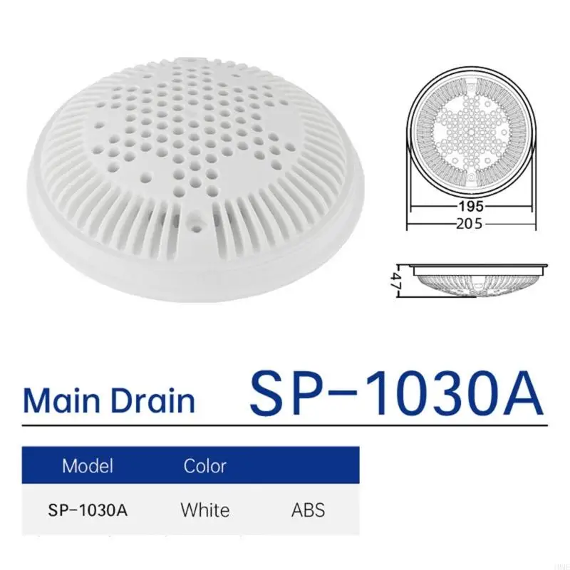 Round Pool Drain Cover for Spa or Swimming Pool, ABS Cover with Side Openings, 20.5 Main Drain Cover for Debris Control and