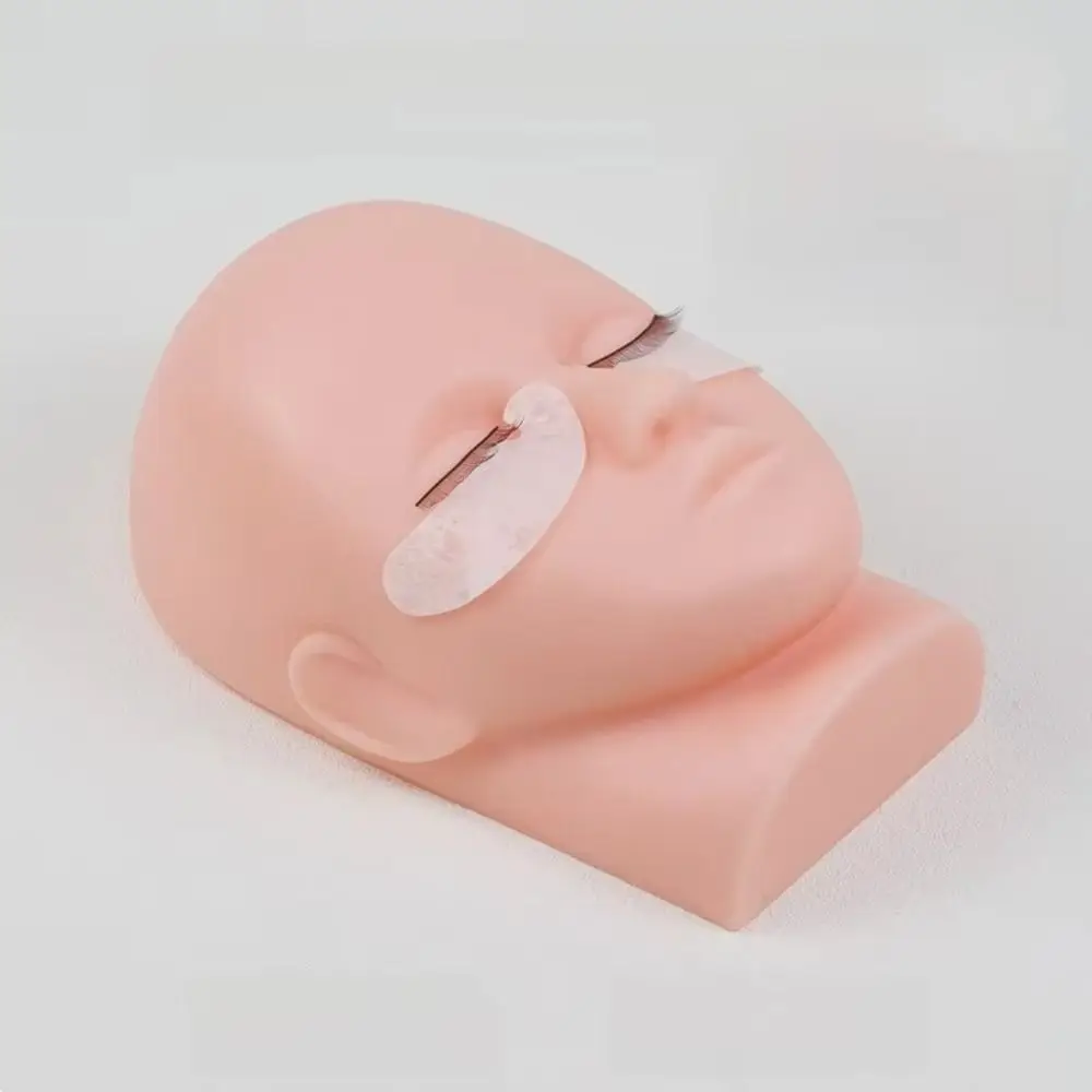 Soft Eyelash Extension Practice Model Reusable Silicone Faux Man Head Simulation Training Practice Head Beauty Tools Beginners