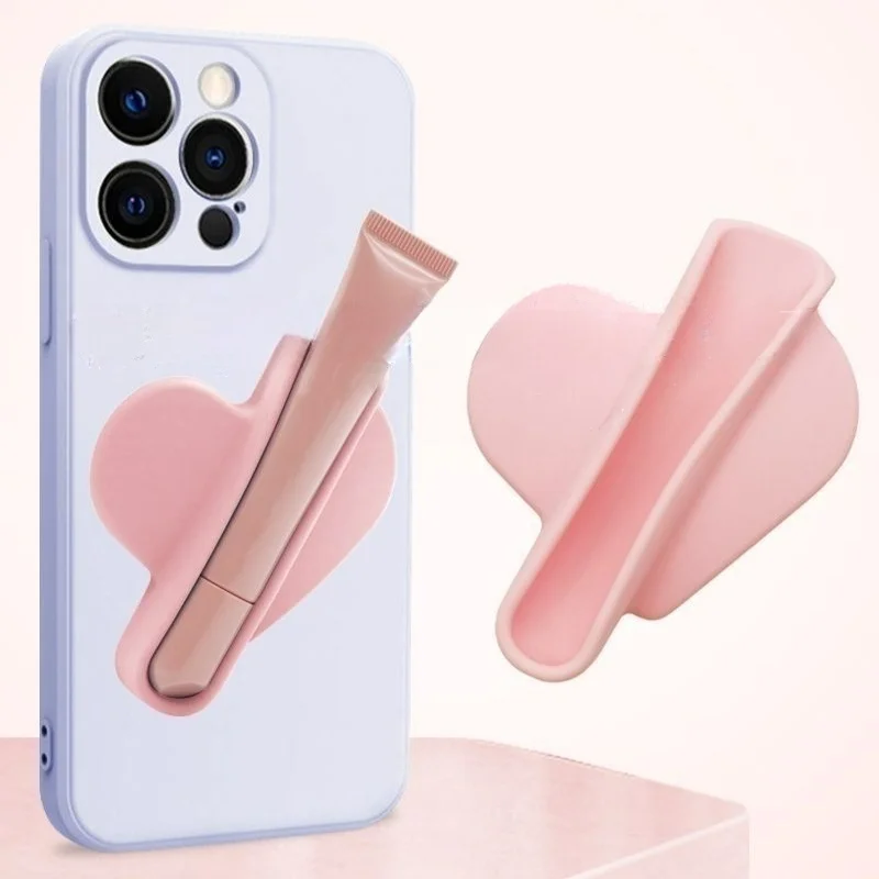 Silicone Lipstick Lip Glaze Mobile Phone Case Mobile Phone Holder Silicone Shell Anti-fall Love Lip Storage Protect Case Sticker