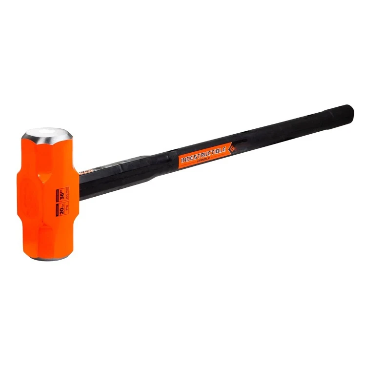 

Heavy Duty 20lb Sledge Hammer with 36-Inch Indestructible Handle | Hard Face Steel Head 52 HRC