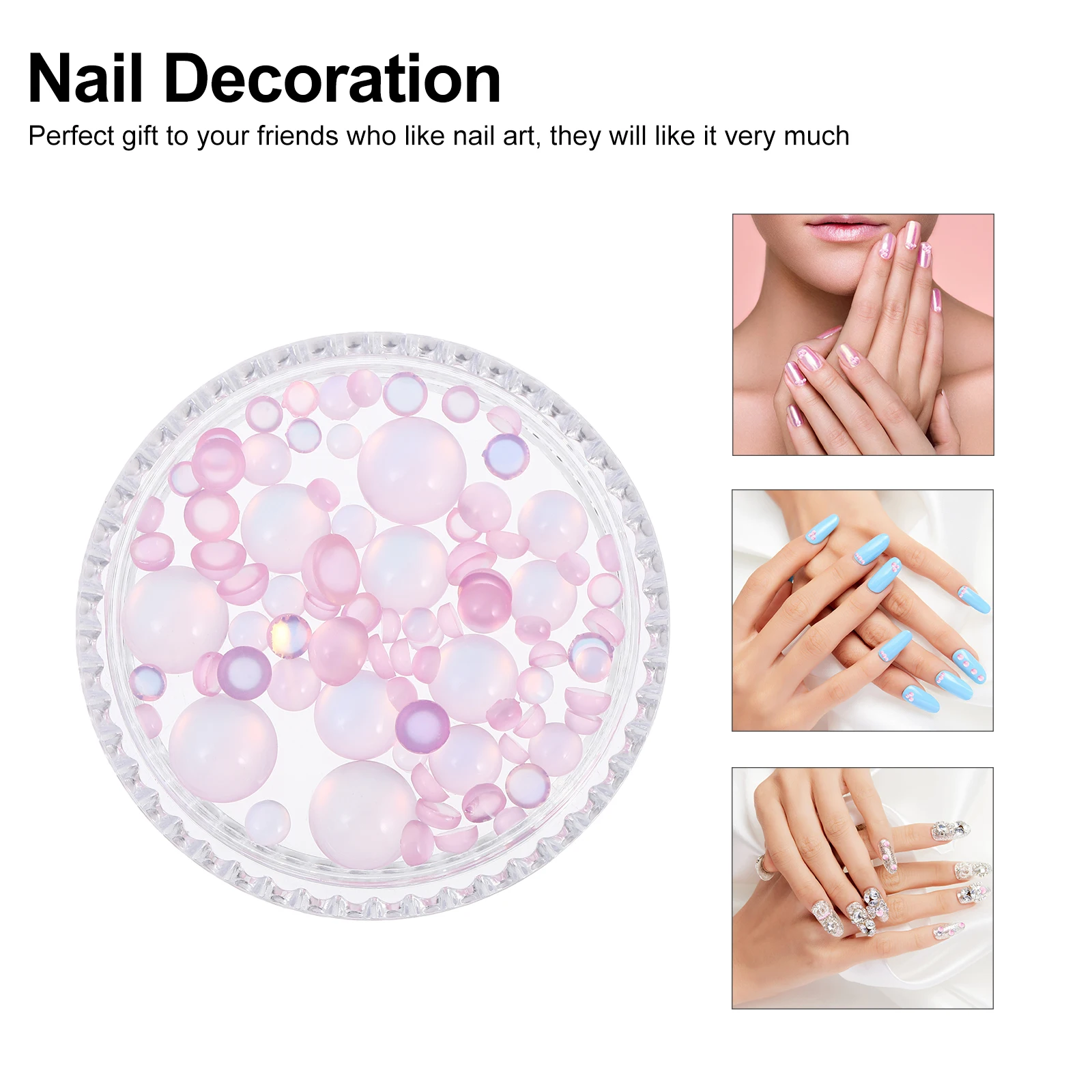 

1 Box Premium Decoration Durable Nail Art Diy Beads Manicure Decor Nail Crafting Supplies Decorative Rhinestone For Nails