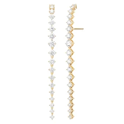 Prong Set 5A Cubic Zirconia Sparking Bling Wedding Elegance Women Jewelry Dangle Tassel Tennis Chain Drop Earring