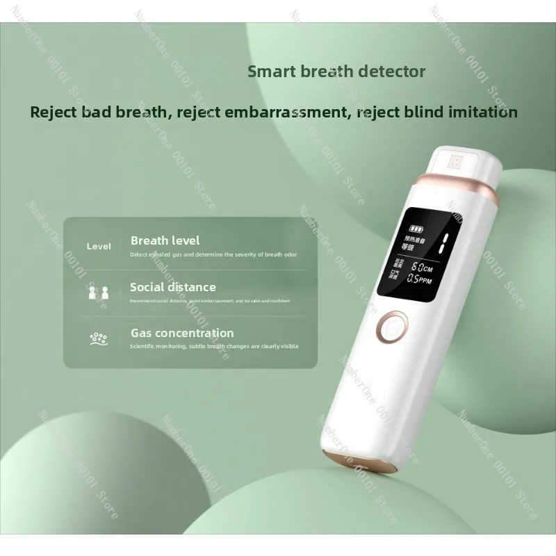TYPE-C Rechargeable Breath Analyzer, Portable Oral Odor Detector for Self Check, Halitosis Tester with Gas Sensor