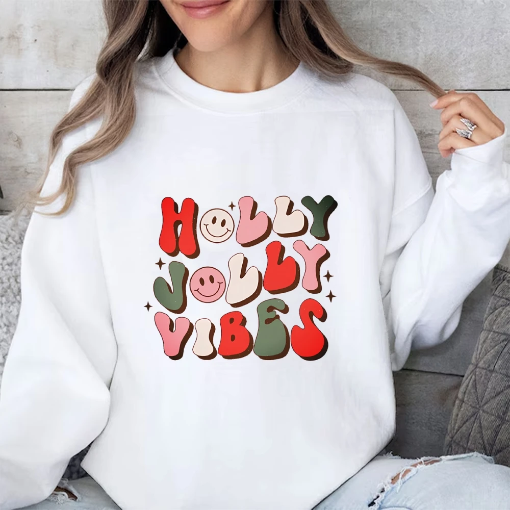 Round Neck Women's Letter Tops Y2K Plus Size Hoodie Tops Long Sleeves Sweater Punk Style High Quality Clothing Christmas Gift