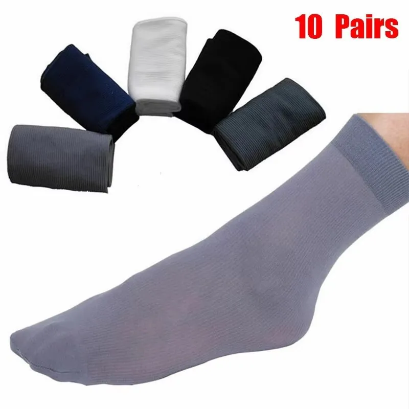 10/20 Paar Sommersocken für Herren, rutschfest, saugfähig, weich, dünn, atmungsaktiv, transparent, modische Seidenstrümpfe