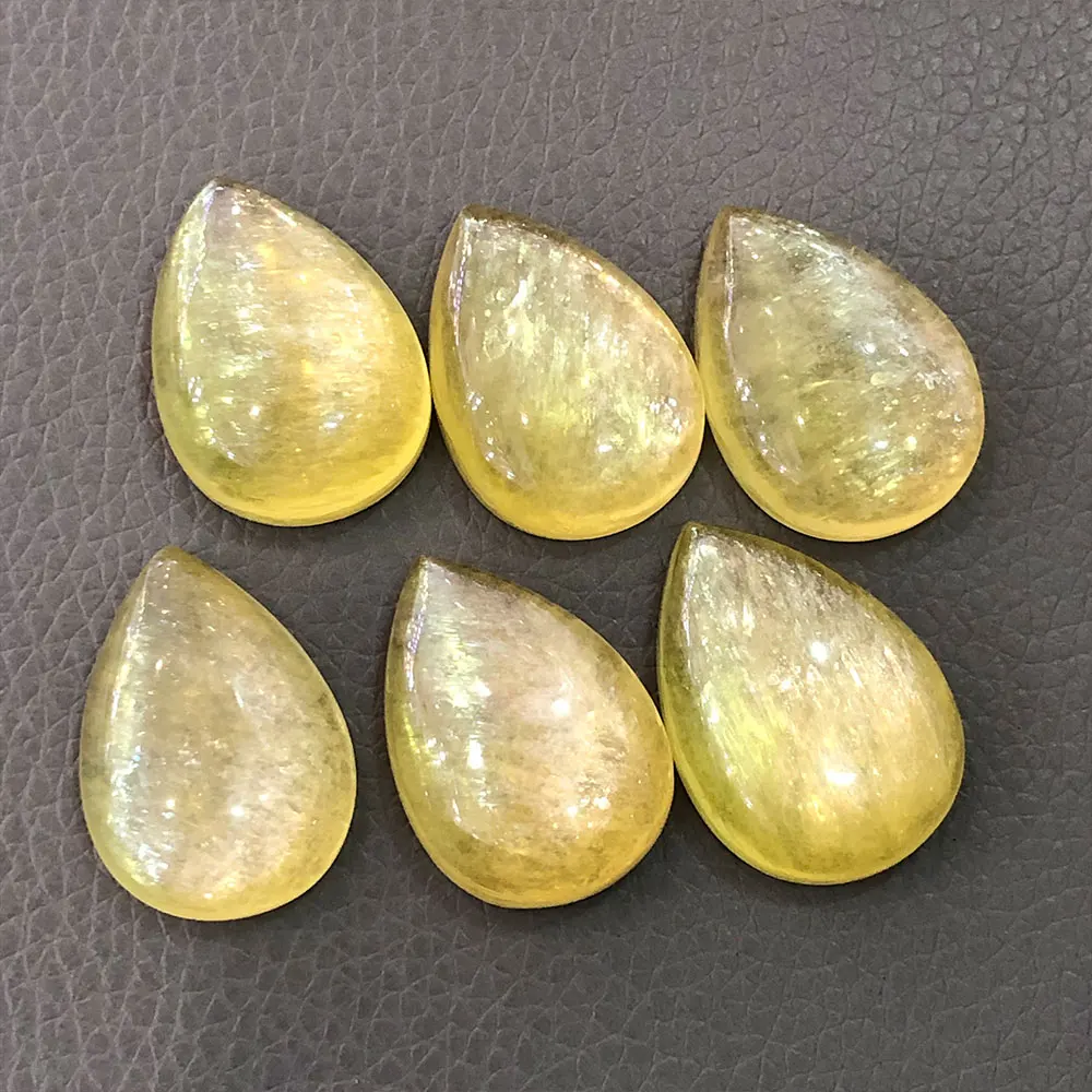 1pc Natural Crystals Stones Gold Yellow Lepidolite Mica Teardrops Gemstones Mineral Quartz Crystal Home Decor Decorative Stones