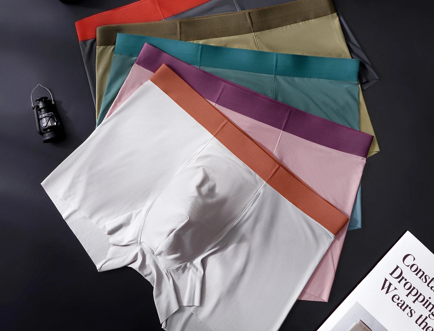 Men Ice Silk Mesh Boxer Briefs with 3D Space Capsule Pouch, Seamless Breathable Underwear Youth U Convex Pouc Boxy Underpants