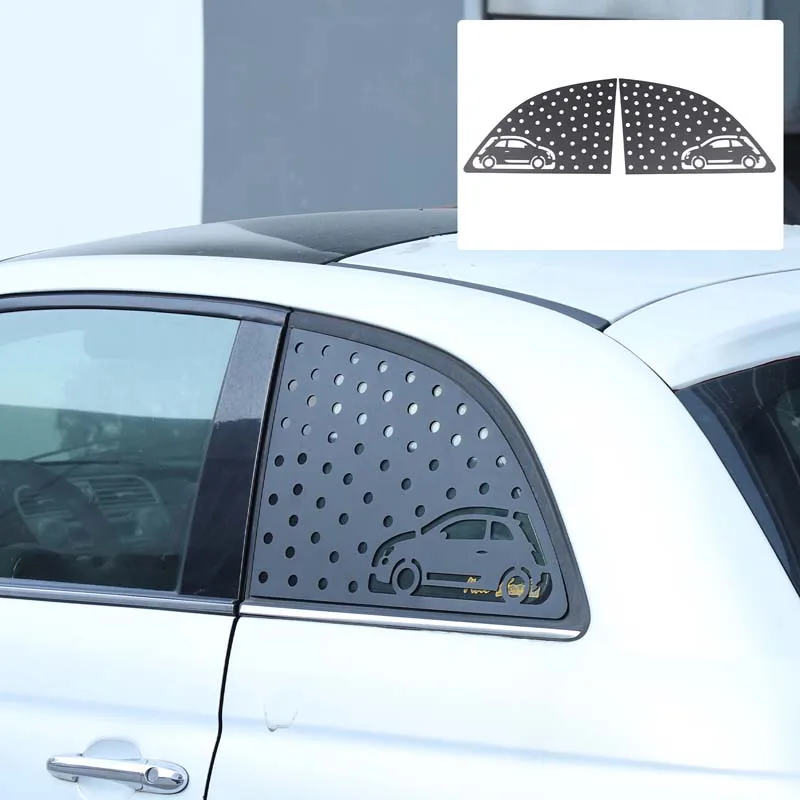 

Aluminum Alloy Car Rear Window Triangle Shutter Paenl Decoration Trim Sticker For Fiat 500 2007-2025 Car Accessories
