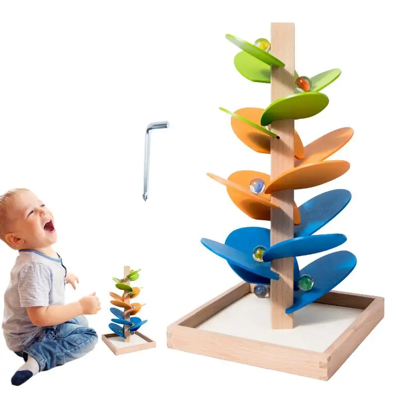 

Musical Tree Building Blocks Toy Colorful Marble Ball Run Track Game Rainbow Tree Building Set Wooden Marble Music Tree