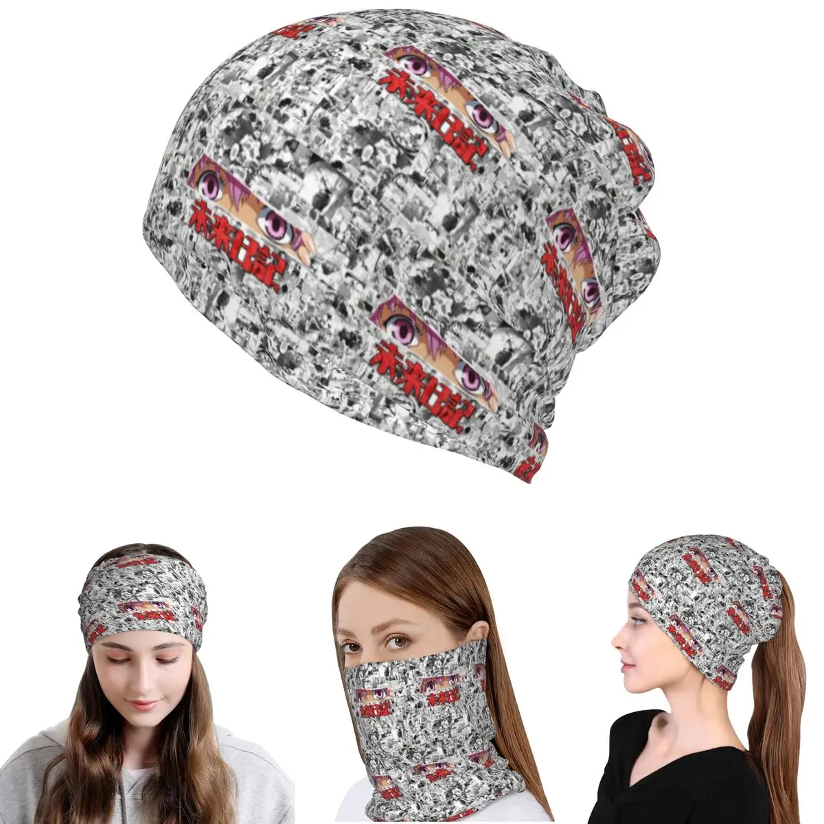 Yuno Gasai By Mirai Nikki Bandana Halstuch, Wickelschal, Mehrzweck-Radschal, Mütze, Unisex, für Erwachsene, für alle Jahreszeiten