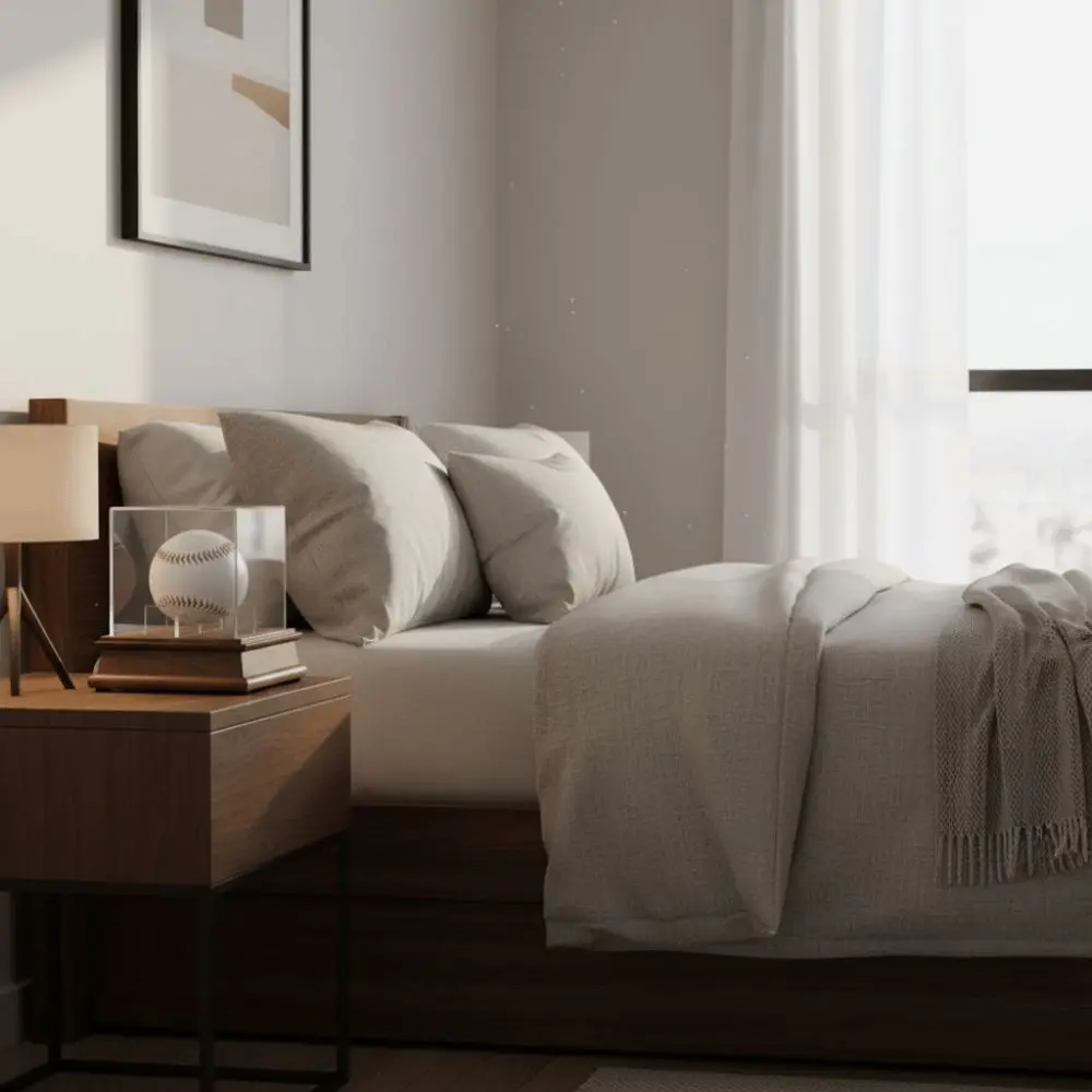 

Акриловый кубический бейсбольный ящик, пылезащитный деревянный бейсбольный витрина, держатель для мяча, прозрачный держатель для бейсбола, софтбол, спорт